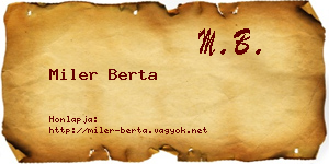 Miler Berta névjegykártya